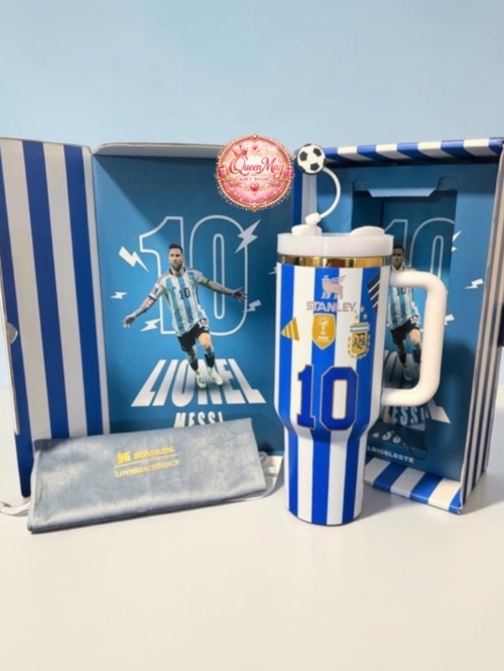 Stanley Soccer Edition Blue and White Tumbler